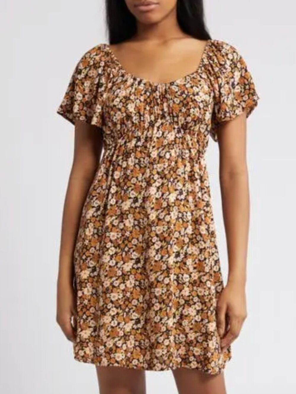 NWT Rip Curl Floral Brown Maxi Sundress with Spaghetti Straps